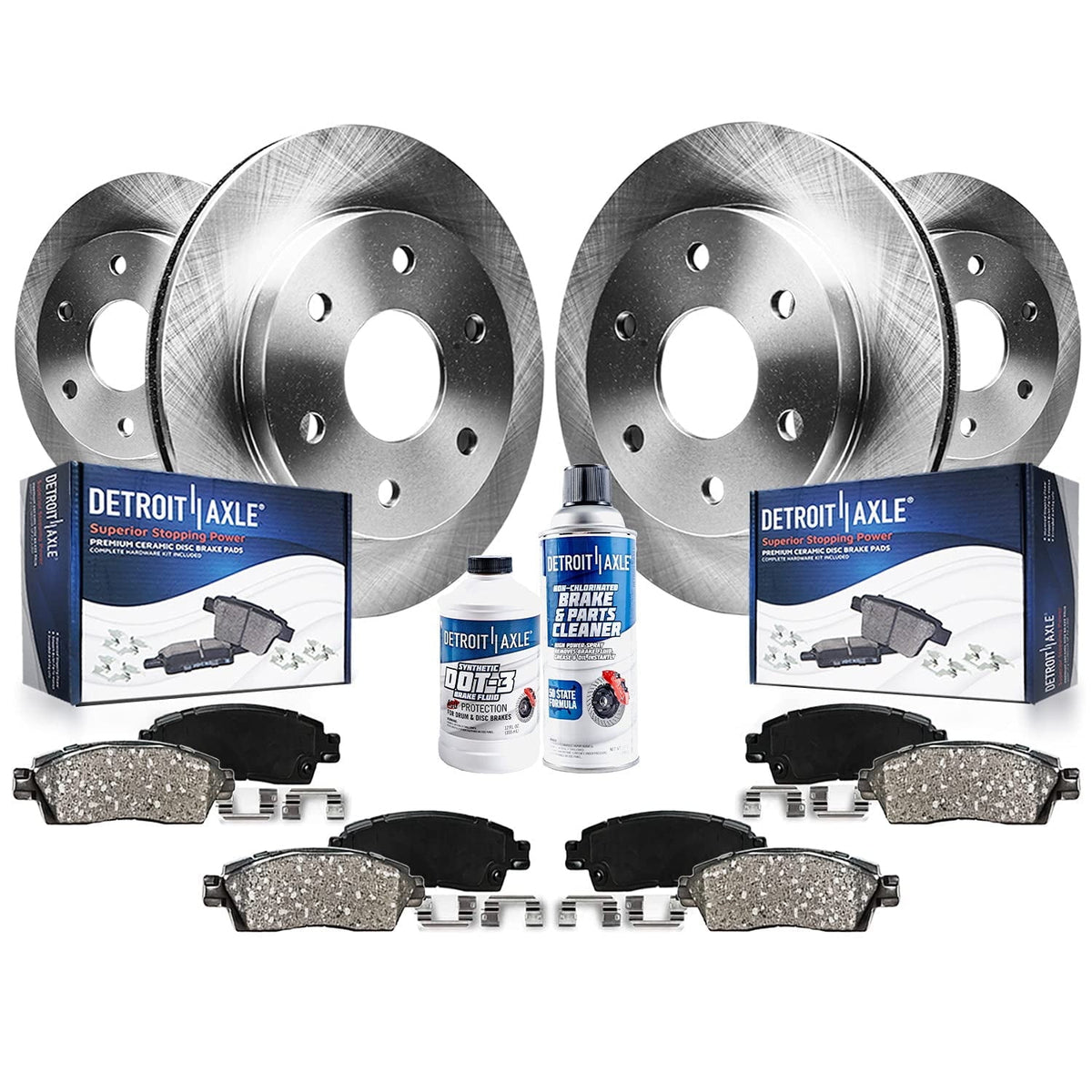Detroit Axle - Brake Kit for Chevy Traverse Buick Enclave GMC Acadia Saturn Outlook Brake Rotors and Ceramic Brakes Pads Front & Rear Replacement
