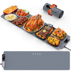FEPPO Electric Warming Tray, Extra-Long 42" x 12", Fast Full-Surface Heating Warming Mat for Food with 19-Level Adjustable Temperature & 6-Hour Timer