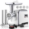 FOHERE Electric Meat Grinder Heavy Duty 3000W Max 5 in 1 Sausage Stuffer with 4 Stainless Steel Plates & 3 Blades, Sausage Kubbe Kit for Home &