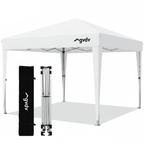 GVDV 10x10 Pop Up Canopy Tent, Instant Straight Leg Canopy, Outdoor Shading Shelter, White