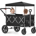 GVDV Wagon Stroller for Kids, 3-in-1 Collapsible Double Stroller Wagon for Toddlers with Removable Canopy, 5-Point Harness, Pull & Push Handle and