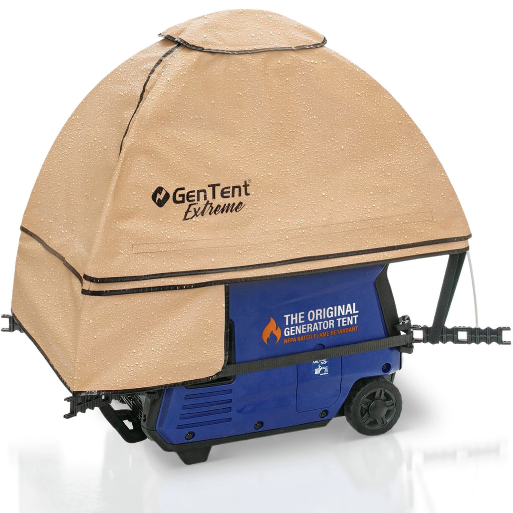 GenTent Inverter Kit - Running Cover for Fully Encased Generators - Flame Retardant, Waterproof Vinyl (Extreme - Tan) Generator Tent