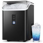 Goosiay Slim Countertop Nugget Ice Maker Machine, 33lb per Day Mini Compact Chewable Pebble Crushed Portable Ice Maker, Black
