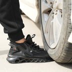 Knitted Steel Toe Safety Sneakers - Breathable Wide-Opening Work Shoes