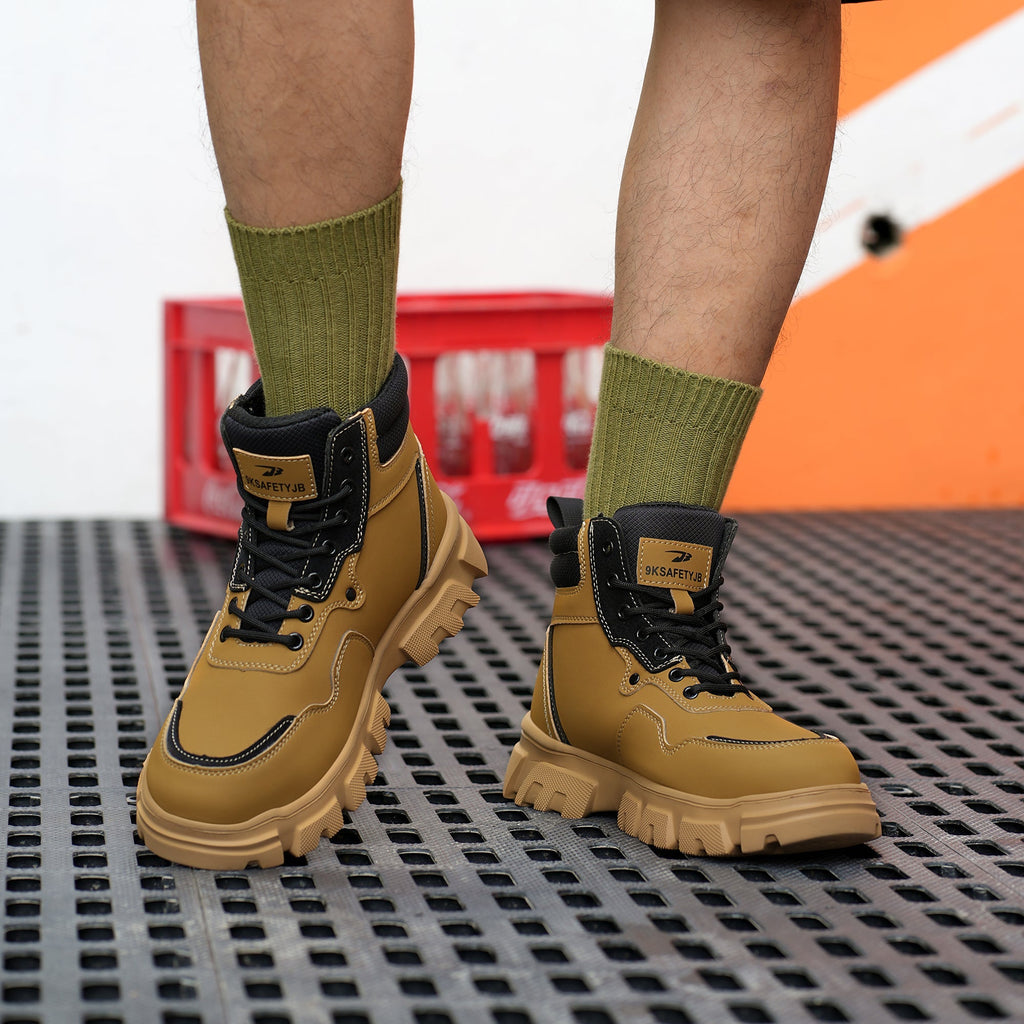 Classic Work Boots & Moccasin Stitching Steel Toe Boots