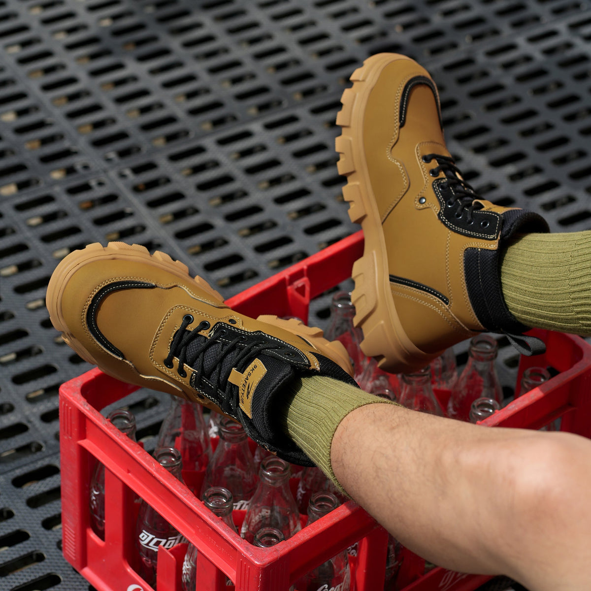 Classic Work Boots & Moccasin Stitching Steel Toe Boots