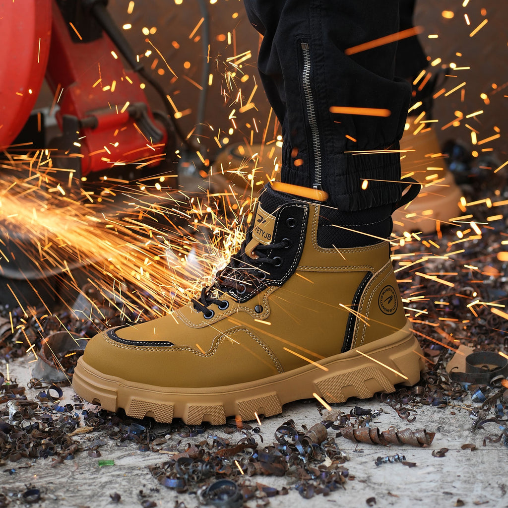 Classic Work Boots & Moccasin Stitching Steel Toe Boots