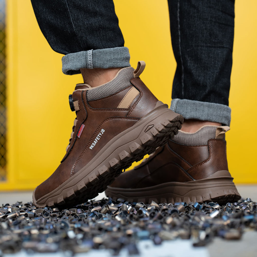 Waterproof & Insulated Steel Toe Shoes with Knob Lacing System