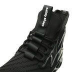 Knitted Steel Toe Safety Sneakers - Breathable Wide-Opening Work Shoes