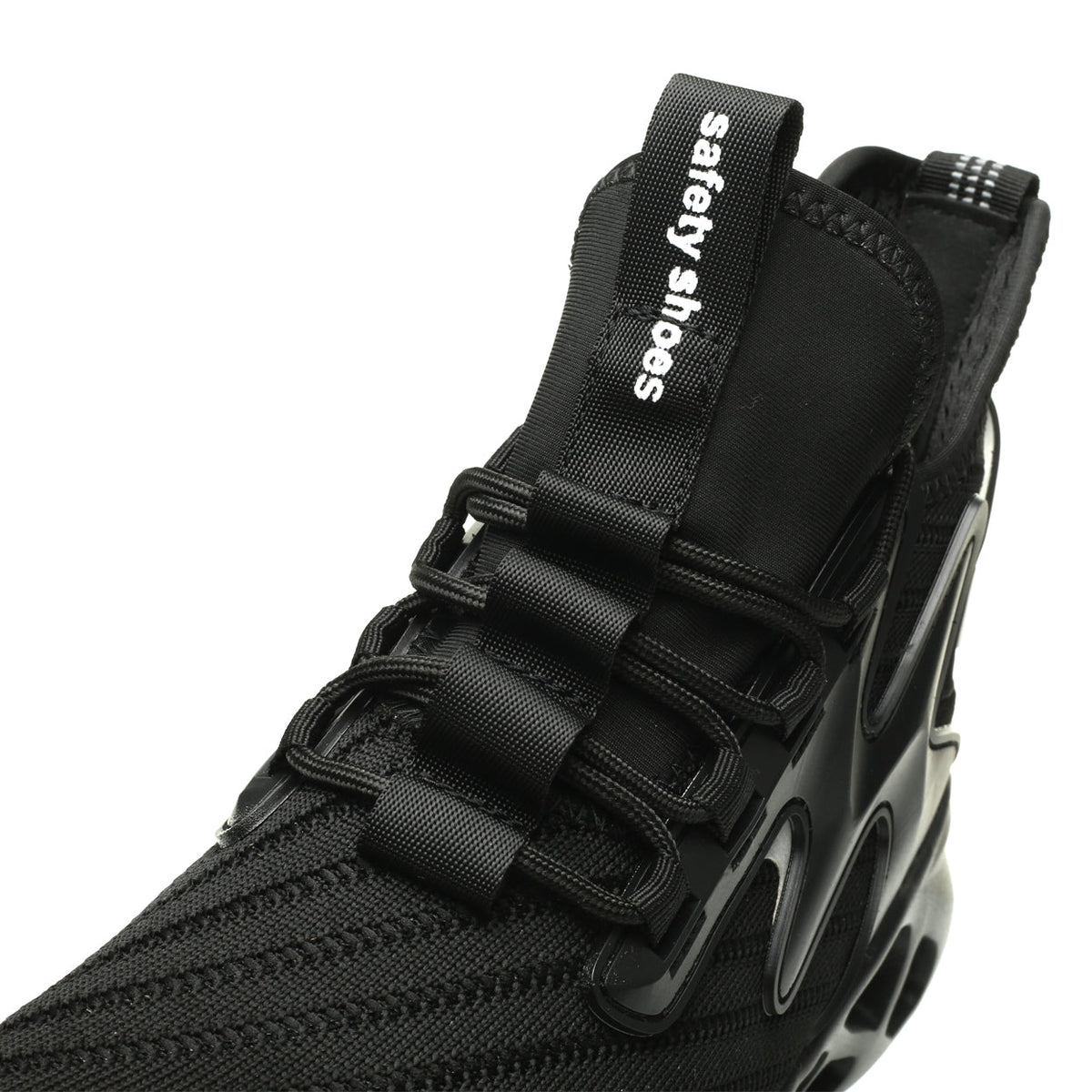 Knitted Steel Toe Safety Sneakers - Breathable Wide-Opening Work Shoes