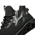 Knitted Steel Toe Safety Sneakers - Breathable Wide-Opening Work Shoes