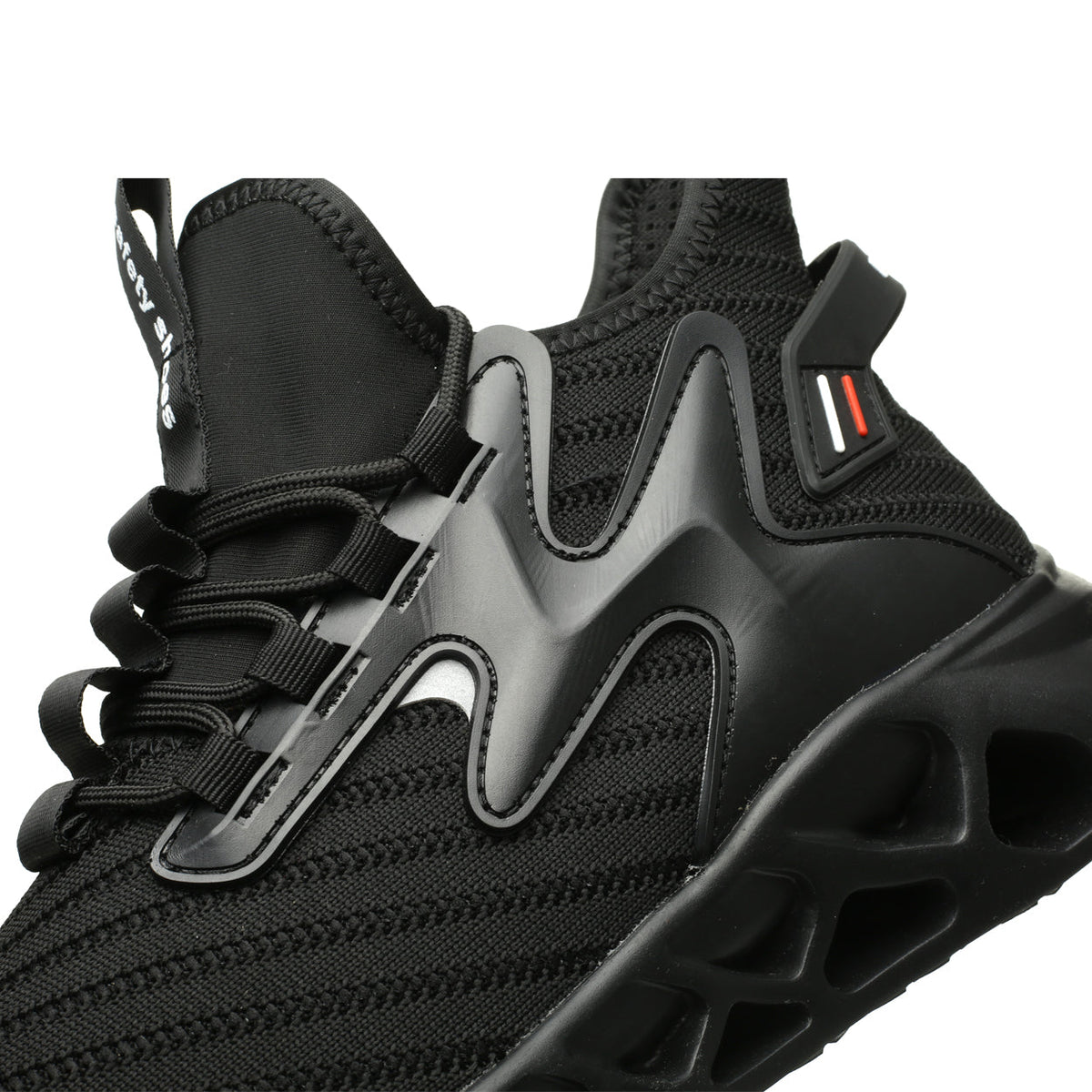Knitted Steel Toe Safety Sneakers - Breathable Wide-Opening Work Shoes
