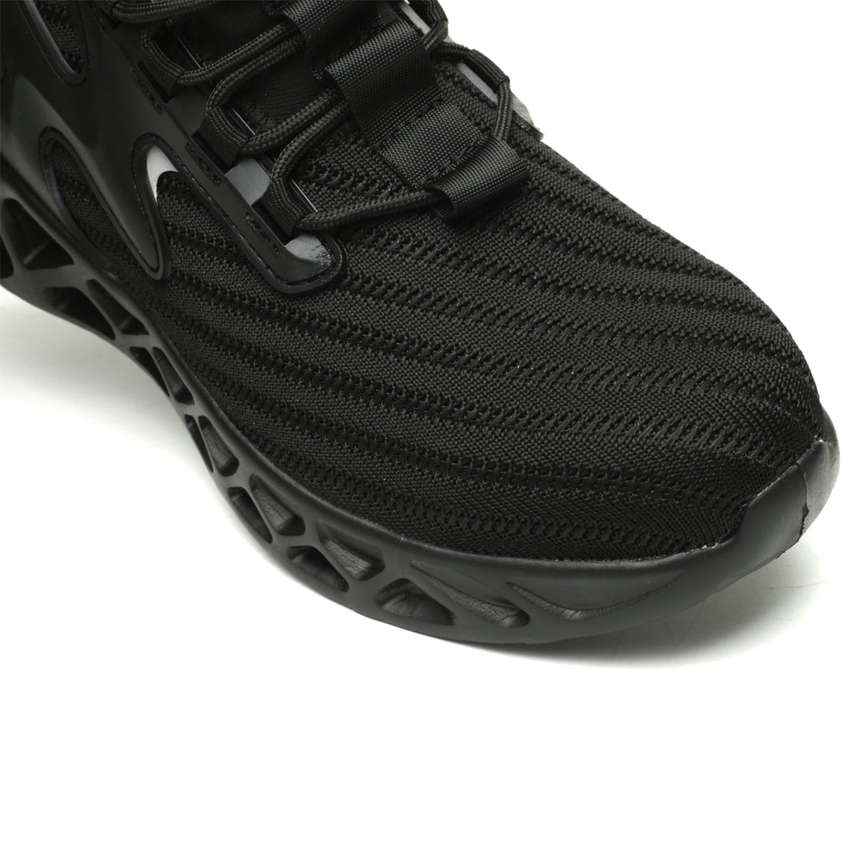 Knitted Steel Toe Safety Sneakers - Breathable Wide-Opening Work Shoes
