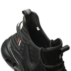 Knitted Steel Toe Safety Sneakers - Breathable Wide-Opening Work Shoes