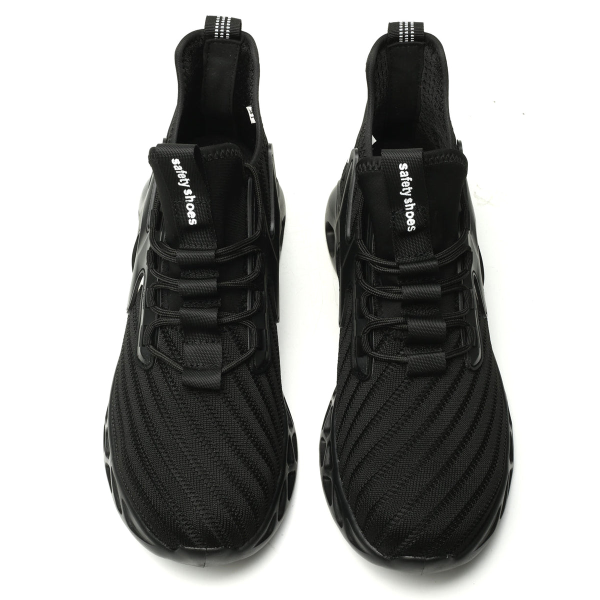 Knitted Steel Toe Safety Sneakers - Breathable Wide-Opening Work Shoes