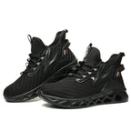 Knitted Steel Toe Safety Sneakers - Breathable Wide-Opening Work Shoes