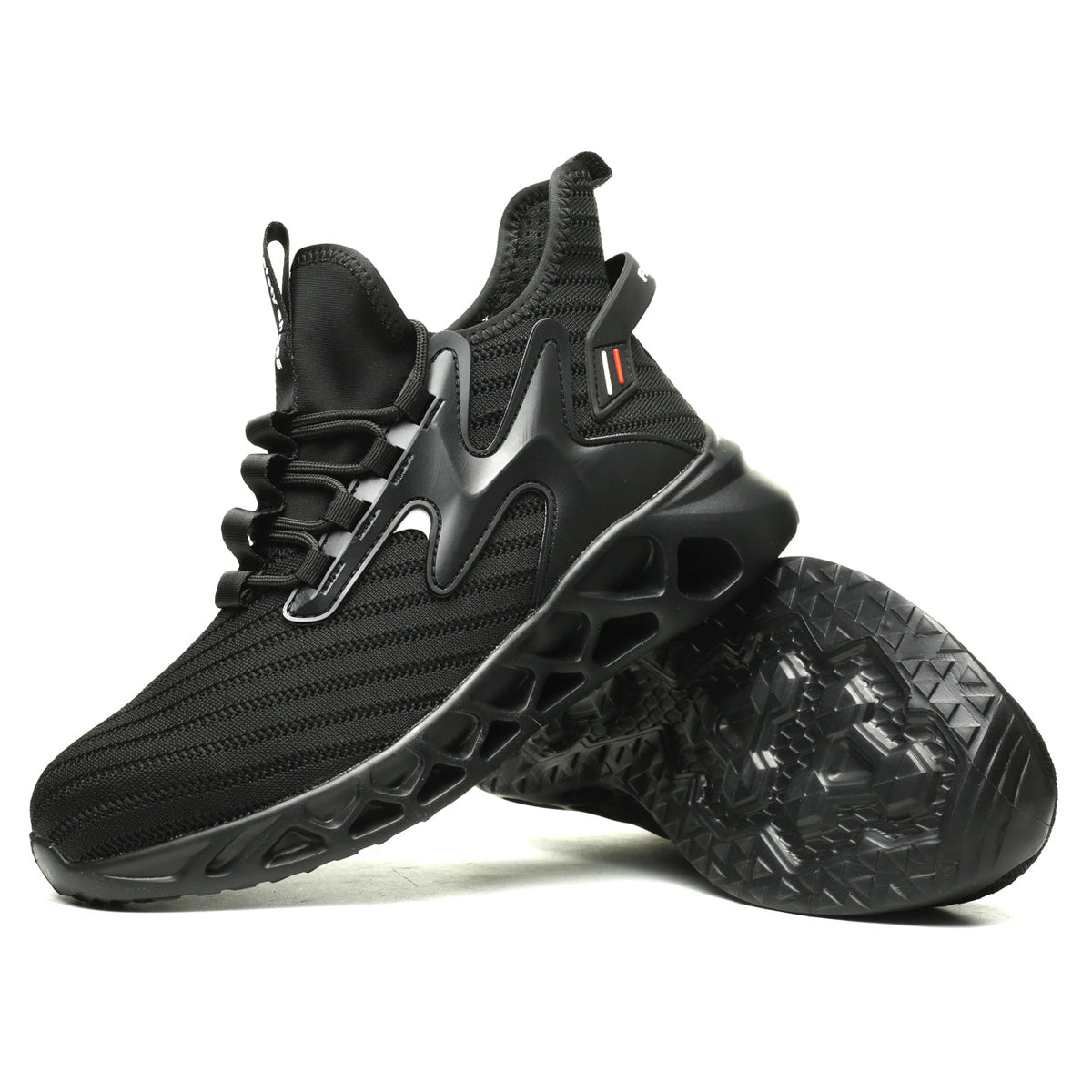 Knitted Steel Toe Safety Sneakers - Breathable Wide-Opening Work Shoes