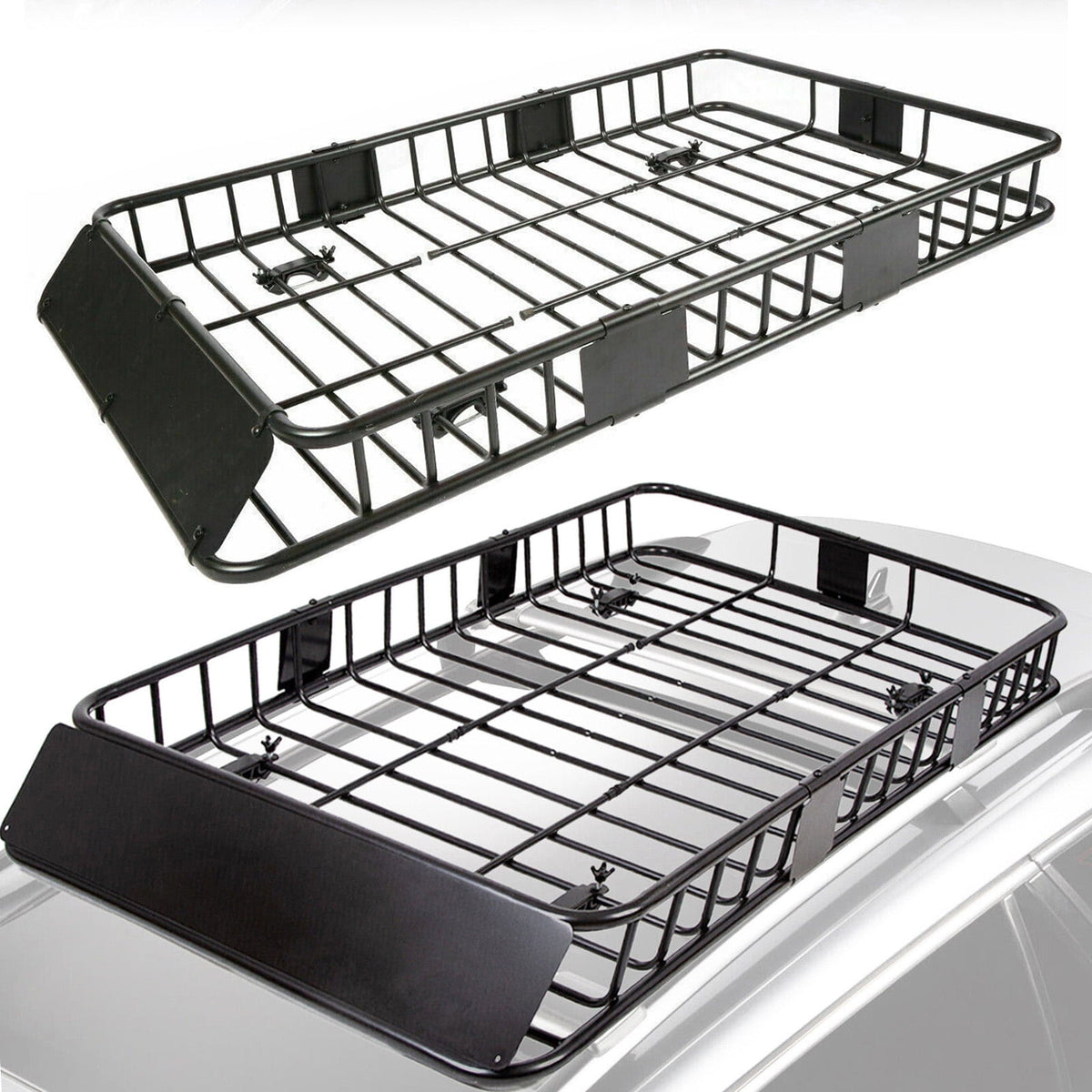 HECASA Upgrade Adjustable Roof Rack Cargo Carrier with Extension,64" x 39" x 6'' Universal, 250LBS Weight Capacity Heavy Duty Steel Car SUV ,Top