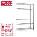 Hyper Tough 6-Tier Wire Shelving Unit, Chrome, Heavy-Duty Storage