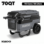 Igloo 70 QT Trailmate Journey Rolling Cooler, Carbonite Gray