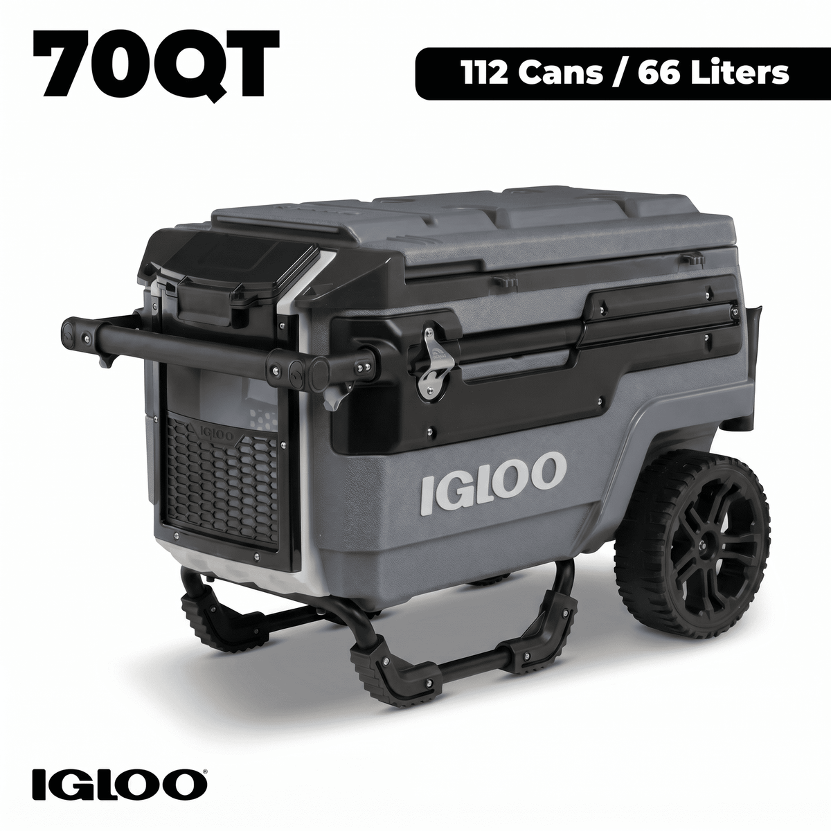 Igloo 70 QT Trailmate Journey Rolling Cooler, Carbonite Gray