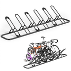 JOZ 6 Bike Floor Parking Racks, Bicycle Outdoor and Indoor Storage Racks, Black