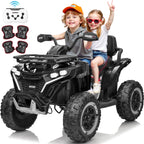 Joyracer ATV for Kids, 24 Volt Ride on Toys, 800W 4 Wheeler with 2 XL Seater, EVA Tires Power Car Wheels with Remote, Knee Pad, Music, Bluetooth, USB