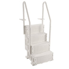 KFFKFF 4-Step Above Ground Pool Ladder, Anti-Slip Pool Steps with Dual Handrails, Supports 400 lbs, Fits 48-54" Inground & Above-Ground Pools, Creamy