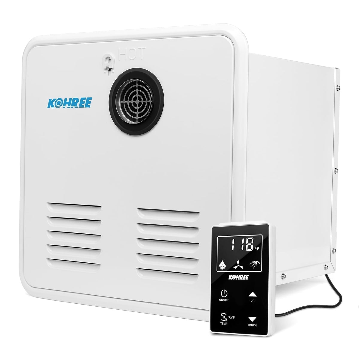 Kohree 60,000 BTU RV Tankless Water Heater Propane ,2.9 GPM Endless On-Demand Hot Water with 15 x 15 inches White Door and Remote Controller for RV