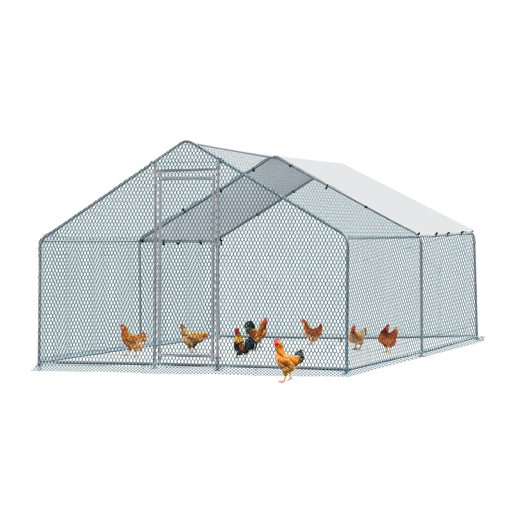 Ktaxon Chicken Coop,13' x 10' Chicken Cage House Metal Hen Run House Waterproof Rabbits Habitat Cage
