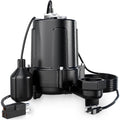 LANCHEZ 1.5 HP Submersible Cast Iron Sewage/Effluent Pump, 4300 GPH Heavy Duty Sump Pump with Piggy Back Tether Float Switch, Idea for Basement