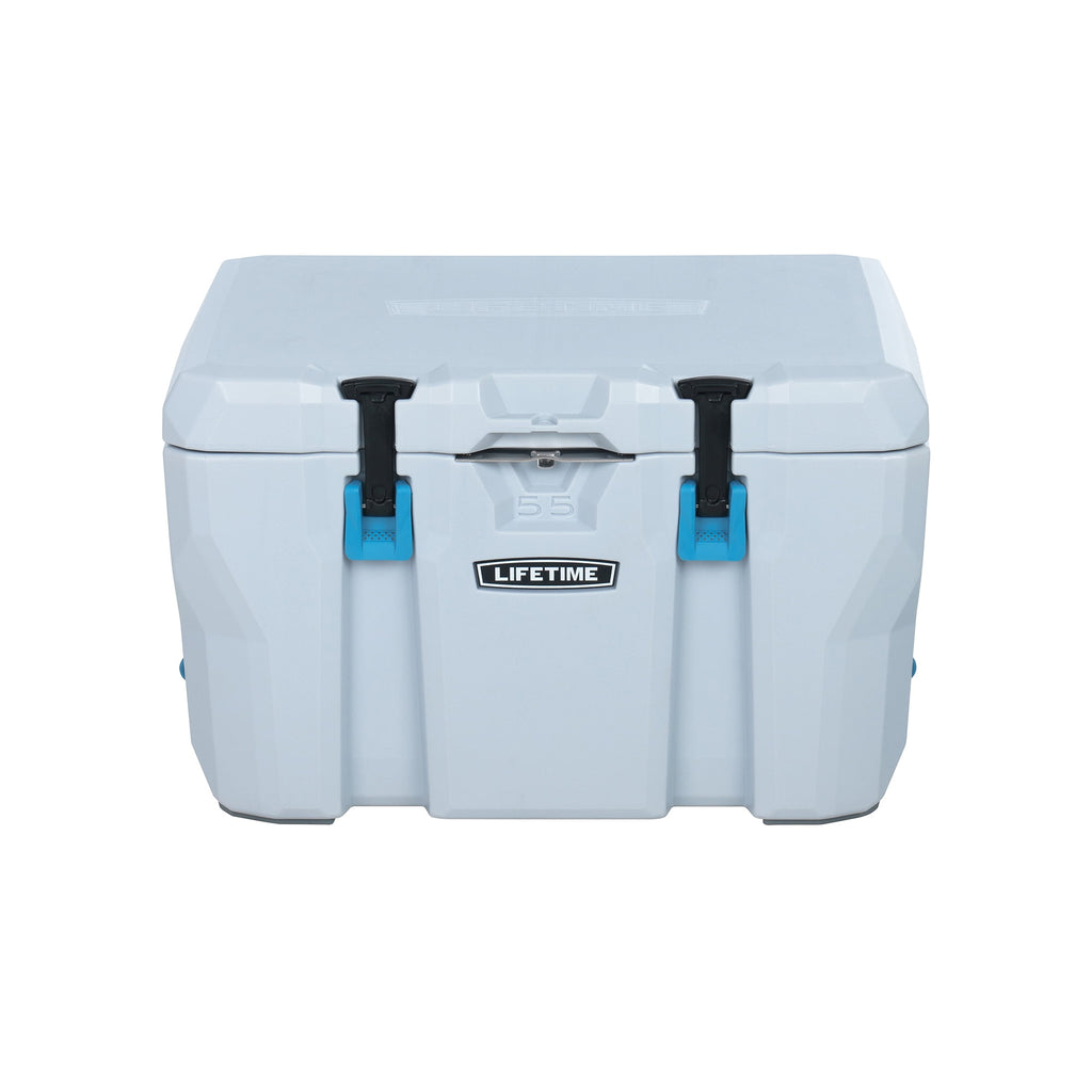 Lifetime 55qt Bear-Resistant Camping Cooler, Premium High Performance, Ice Retention, Hard Cooler, 60 Can Capacity, Light Gray