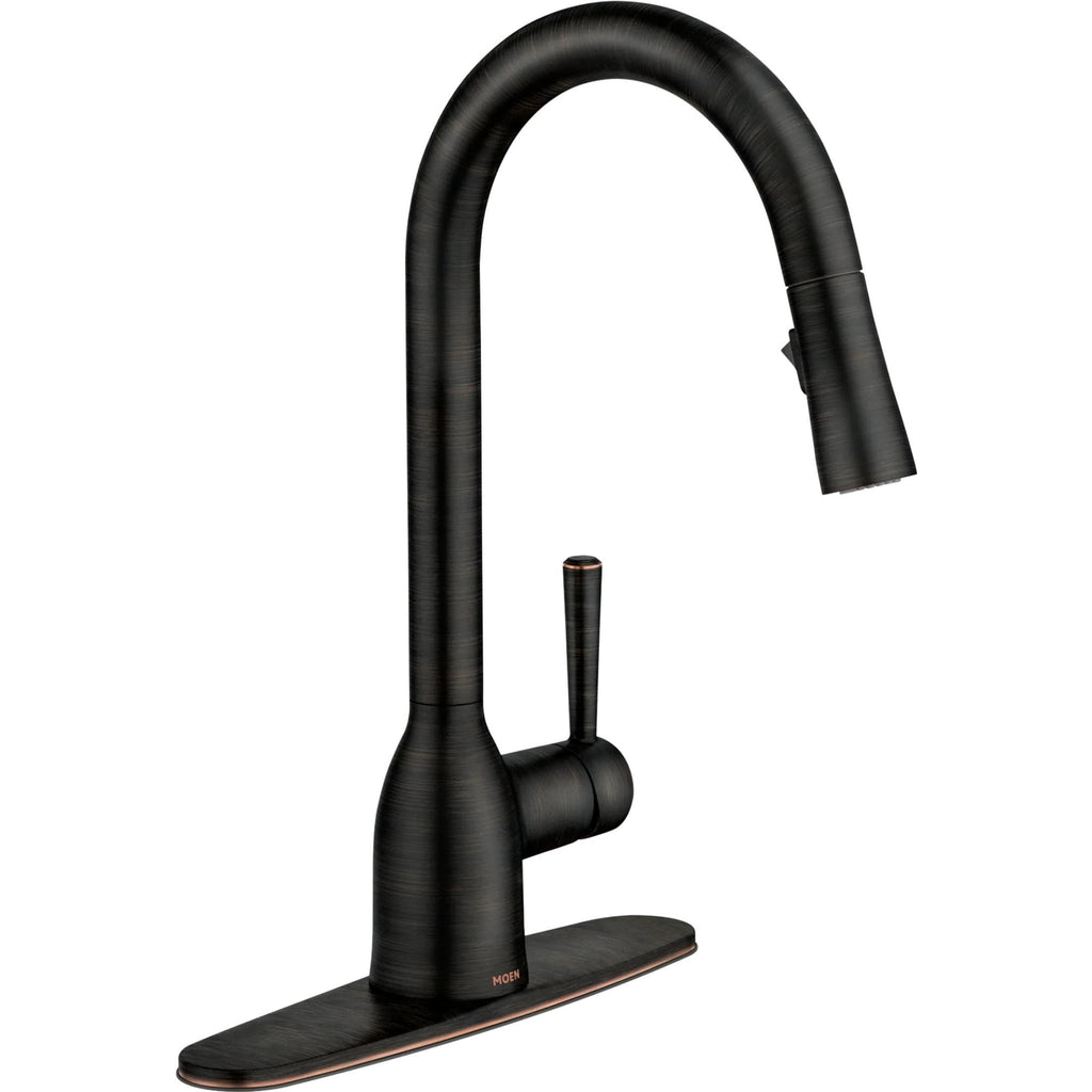 Moen Adler Series 87233BRB Pull-Down Kitchen Faucet, 1.5 gpm, 1-Faucet Handle, 1-Faucet Hole, Metal, Lever Handle