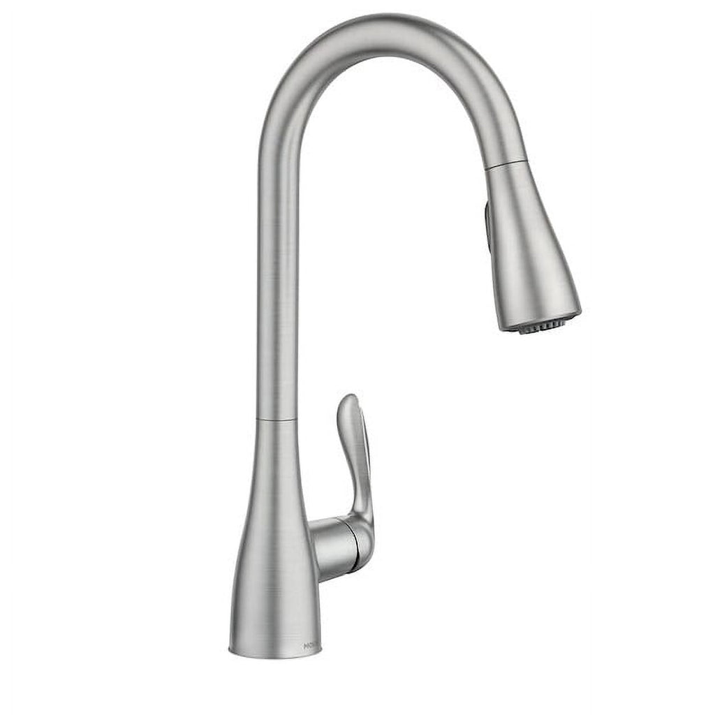 Moen Georgene 87912SRS Spot Resist Stainless Single Handle Pull-down Kitchen Faucet with Sprayer Function (Deck Plate Included)