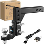 Nilight 8-Position Adjustable Trailer Hitch Ball Mount with 2 inch Ball Fits 2 Inch Receiver with 5/8" Pin Lock 7500 lbs, 9-1/2" Drop, 8-1/4" Rise