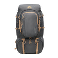 Ozark Trail Adult 60L Hiking Backpack, 420D Hexagon/600D Polyester, Tan and Gray