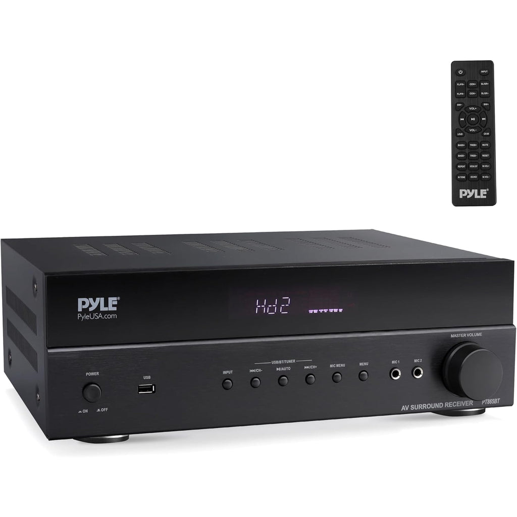 Pyle 5.2 Channel Hi-Fi Home Theater Receiver - 1000W MAX Wireless BT Surround Sound Stereo Amplifier System with 4k Ultra HD Support, MP3/USB/DAC