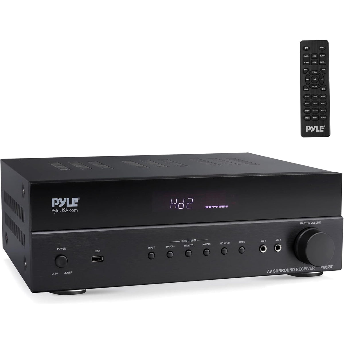 Pyle 5.2 Channel Hi-Fi Home Theater Receiver - 1000W MAX Wireless BT Surround Sound Stereo Amplifier System with 4k Ultra HD Support, MP3/USB/DAC