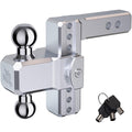 RENO Adjustable Trailer Hitch, Aluminum Dual-Balls with 2 Inch and 2-5/16 Inch, 6" Rise/Drop Hitch Ball Mount for 2" Receiver - 12,500 lbs Towing