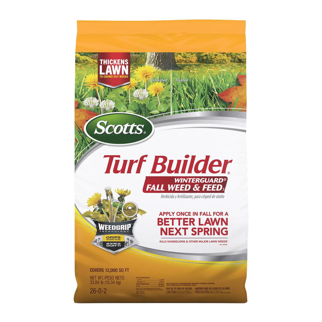 Scotts Turf Builder WinterGuard Fall Weed & Feed, Weed Killer Plus Fall Fertilizer, 12,000 sq. ft., 33.84 lbs.
