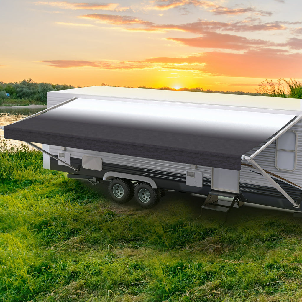 Shadepro RV Awning Replacement 15' Charcoal Fade Fabric length 14'2"