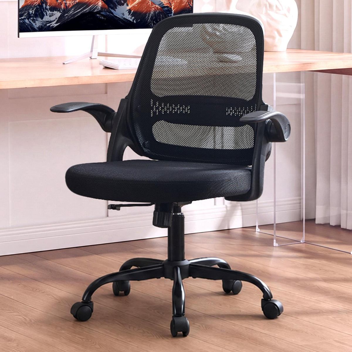 TMV Ergonomic Mesh Office Chair - High Back Gaming Desk Chair, Computer Chair with Lumbar Support & Wheels, Modern Vanity Chair for Home Office