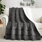 Teler Weighted Blanket for Adult, Fluffy Thick Warm Sherpa & Cozy Flannel Snuggle Heavy Blanket for Sofa Bed Calming, Queen Size (60"x80",20lbs)