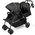Vomeast Double Stroller for Twins, Foldable Lightweight Travel Stroller for Infant and Toddler, 5-Point Harness, Adjustable Canopy & Reclining Seat