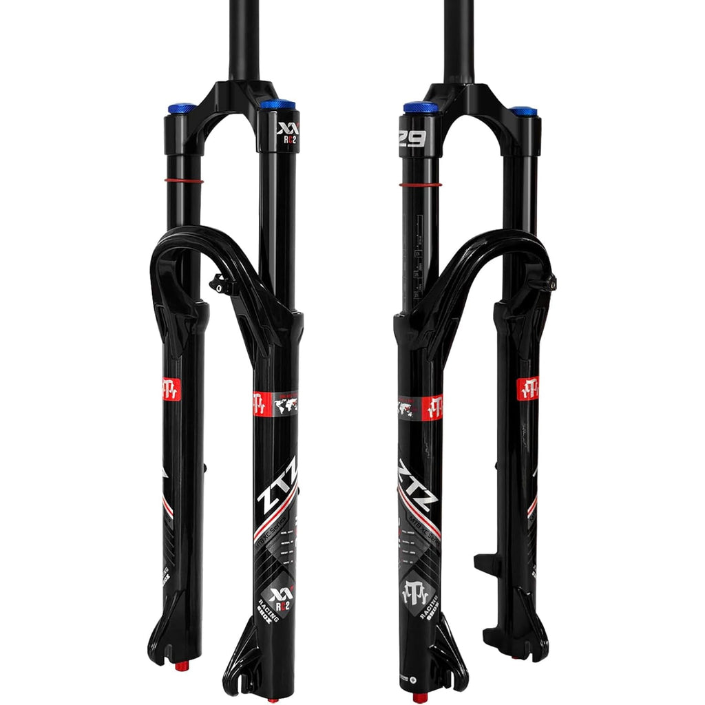 ZTZ 26/27.5/29 inch MTB Air Suspension Fork, Upgraded 34mm Stanchions & 140mm Travel, Rebound Adjust, Straight Steerer, 9x100mm QR, Manual Lockout