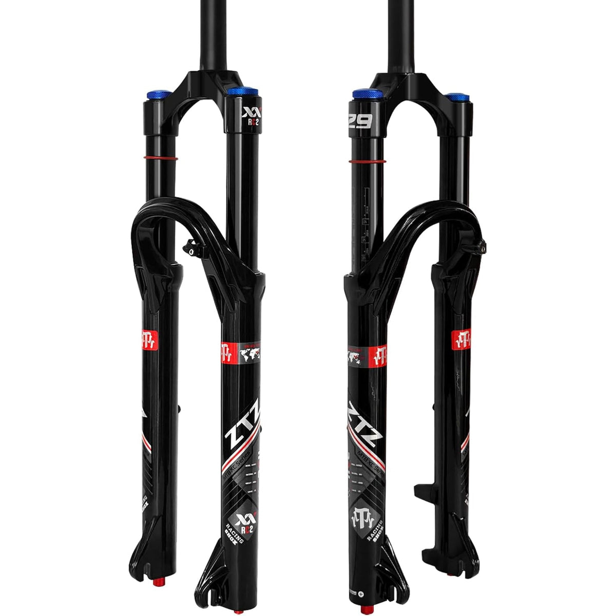 ZTZ 26/27.5/29 inch MTB Air Suspension Fork, Upgraded 34mm Stanchions & 140mm Travel, Rebound Adjust, Straight Steerer, 9x100mm QR, Manual Lockout