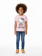 Hello Kitty Animal Print Girls Short Sleeve Graphic T-Shirt, Sizes 4-16