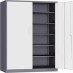 Heavy-Duty Metal Garage Storage Cabinet, Lockable Freestanding 5 Adjustable Shelves, 70.87 inch31.5 inch15.7 inches - Black