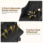 Vomeast Double Stroller for Twins, Foldable Lightweight Travel Stroller for Infant and Toddler, 5-Point Harness, Adjustable Canopy & Reclining Seat