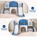 Vipuse 9 in 1 Toddler Slide Playset for Kids Indoor/Outdoor for Toddlers Age 1+, Blue & Gray